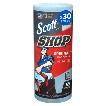 Scott Shop Towels Original, Blue, 55 Towels/Roll, 30 Rolls/Carton