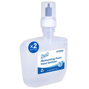 Scott Pro Moisturizing Foam Hand Sanitizer, E-3 Rated, Clear, Fresh Scent, 1.2 L Bottle, 2 Bottles/Carton