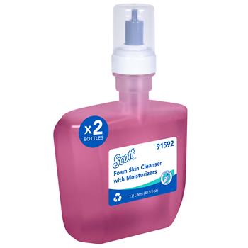 Scott Foam Hand Soap with Moisturizers Refill, Floral Scent, Pink, 1.2 L, 2 Bottles/Carton