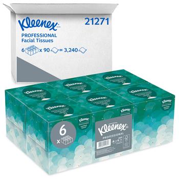 Kleenex Professional Facial Tissue Cube, Upright Face Box, White, 6-Box Bundles, 36 Boxes Of 90 Tissues, 3,240 Tissues/Carton