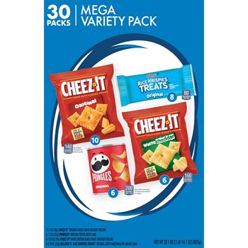 Kellogg&#39;s Mega Variety Pack, 0.78-1.3 oz, 30 Packs/Each, 4 Eaches/Case