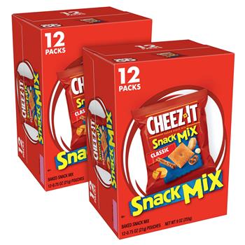 Cheez-It Crackers Snack Mix Tray, 0.75 oz, 12 Count, 2/Pack