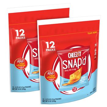 Cheez-It Snap&#39;d, Cheddar Sour Cream, 0.75 oz, 12 Count, 2/Pack