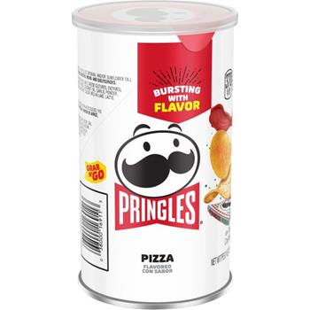 Pringles Potato Crisps, Pizza, 2.5 oz, 12 Cans/Case
