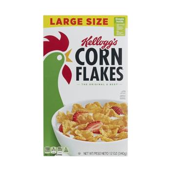 Kellogg&#39;s Corn Flakes Breakfast Cereal, Family Size, 12oz, 10 Boxes/Case