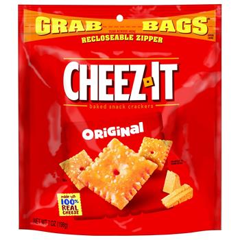 Cheez-It Baked Snack Cheese Crackers, Original, 7 oz, 6/Case