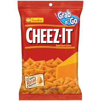 Cheez-It&#174; Baked Snack Crackers, Original Grab n&#39;Go, 3 oz. Bag, 60/CS
