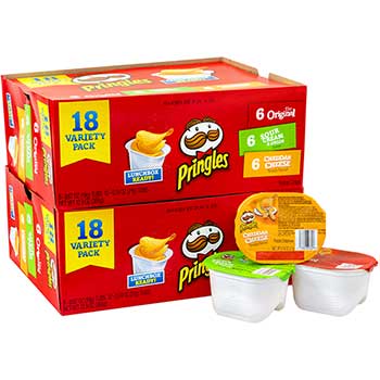 Pringles Stack Chips Grab &amp; Go Variety Pack, 0.67-0.74 oz, 18 Count Box, 2 Pack