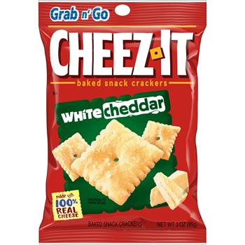 Cheez-It Baked Snack Cheese Crackers, White Cheddar, 18 oz Trays, 6/Box