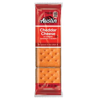 Austin Cheese Crackers with Cheese Sandwich Crackers, 1.38 oz., 8/BX