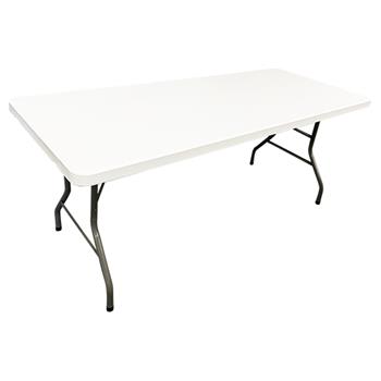 The Betts Collection Blow Mold Folding Table, 30 in W x 72 in L, White