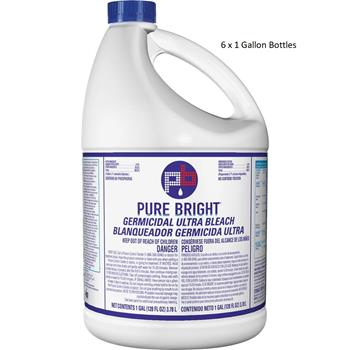 Pure Bright Germicidal Ultra Bleach, 1 gal. Bottle, Unscented, 6/CT