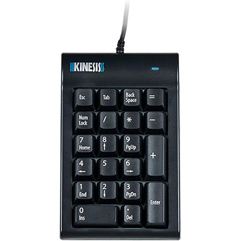 Kinesis Low-Force 10-Key Pad - Cable Connectivity - USB Interface - Mechanical Keyswitch - Black