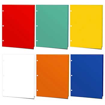 Kittrich Glossy Pocket Folders with Prongs, Assorted, 48/BX