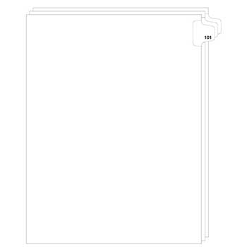 Legal Tabs Legal Divider, Letter Size, 101, Side Tab, 8 1/2&quot; x 11&quot;, White