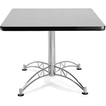 OFM Model LT36SQ Multi-Purpose Square Table with Chrome-Plated Steel Base, 36&quot;, Gray Nebula