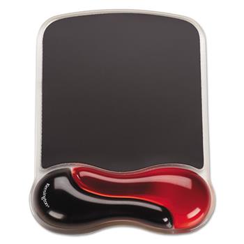 Kensington Duo Gel Wave Mouse Pad with Wrist Rest, Red