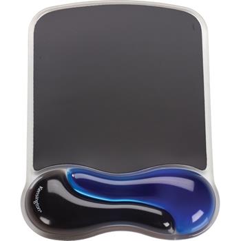 Kensington Duo Gel Mouse Pad Wrist Rest, 9.38 in x 7.75 in x 1.50 in, Gel, Black/Blue