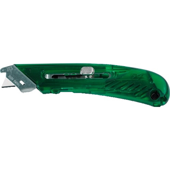 W.B. Mason Co. S4™ Safety Cutter Utility Knife, Right Handed, Green, 12/CS