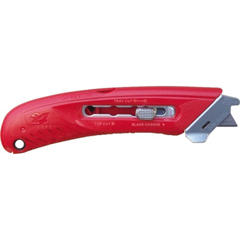 W.B. Mason Co. S4™ Safety Cutter Utility Knife, Left Handed, Red, 12/CS