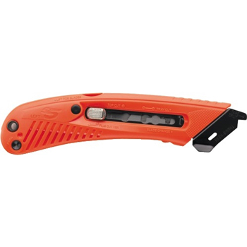 W.B. Mason Co. S5™ Safety Cutter Utility Knife, Left Handed, Orange, 12/CS