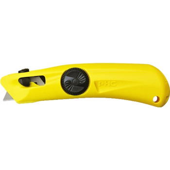 W.B. Mason Co. Spring-Back Safety Utility Knife, Yellow, 25/CS