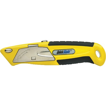 W.B. Mason Co. QuickBlade™ Auto-Load Knife, Yellow, 10/CS