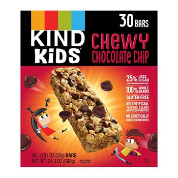 KIND Kids Chewy Chocolate Chip Granola Bars, 0.81 oz, 30/Box