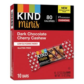 KIND Minis, Dark Chocolate Cherry Cashew, 0.7 oz, 10/Pack