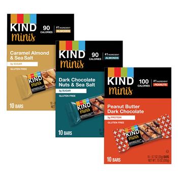 KIND Minis Variety Pack, Assorted Flavors, 0.70 oz, 30 Bars/Pack