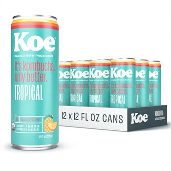 Koe Kombucha Tropical, 12 oz, 12/Case