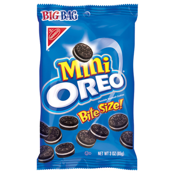 Oreo Chocolate Sandwich Cookies, Mini-Size, 3 oz. bags, 36/CS