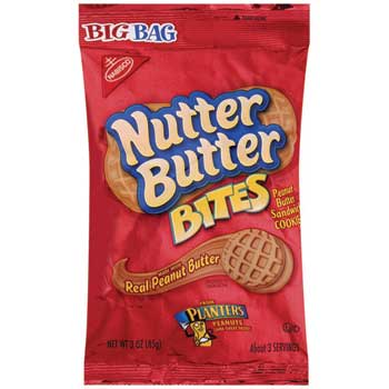 Nutter Butter Cookies, Big Bag, 3 oz, 12/Case