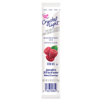 Crystal Light Flavored Sticks, Raspberry Ice, 0.8 oz, 30/Box