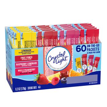 Crystal Light Powder Drink Mix Variety Pack, 60/Box