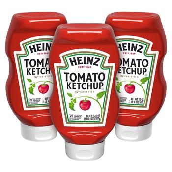 Heinz Ketchup Squeeze Bottle, 20 oz, 3/Pack
