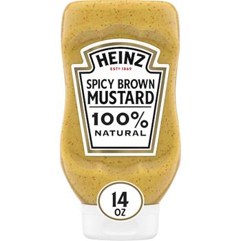 Heinz Easy Squeeze Spicy Brown Mustard Bottle, 14 oz, 6/Case