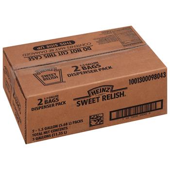 Heinz Sweet Relish Dispense Pack Bulk, 1.5 gal, 2/Case