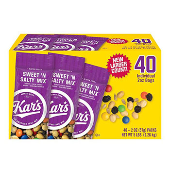 Kar&#39;s Sweet &#39;n Salty Trail Mix, 2 oz, 40 Count