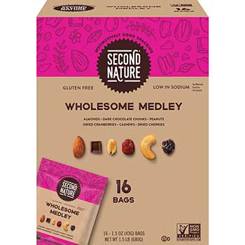 Second Nature Wholesome Medley Mixed Nuts, 1.5 oz. Bags, 16/BX