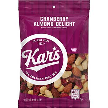 Kar&#39;s Cranberry Almond Delight, Lightly Salted Fresh Harvest, 3 oz. Bag, 42/CS