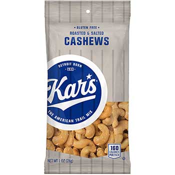 Kar&#39;s All Natural Roasted Salted Cashews, 1 oz. Bag, 100/CS