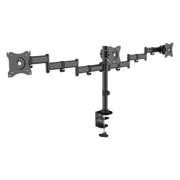 Kantek Monitor Arms, For Monitors 13&quot; to 27&quot;, up to 18 lbs., Triple, Desk Mount