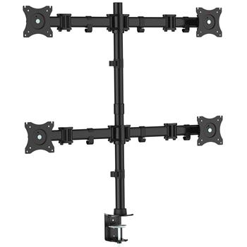 Kantek Monitor Arm, For Monitors 13&quot; to 27&quot;, up to 18 lbs., Quad, Desk Mount