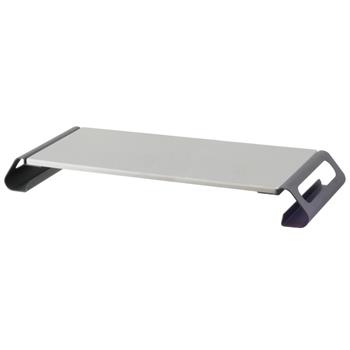 Kantek Contemporary Monitor Riser - Steel, Medium Density Fiberboard (MDF) - Black, Gray