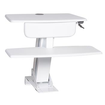 Kantek Desk Clamp On Sit To Stand Workstation, 22&quot; x 26.8&quot; x 24.5&quot;, White