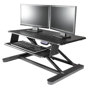Kantek Electric Sit to Stand Workstation - Up to 24&quot; Screen Support - 60 lb Load Capacity - Desktop - Black