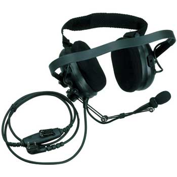 Kenwood Heavy-Duty Noise Reduction Behind-the-Headset w/Noise Cancelling Boom Mic &amp; In-Line PTT