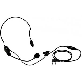 Kenwood&#174; Behind-the-Head Headset w/Flexible Boom Mic and In-Line PTT, Single Ear Receiver