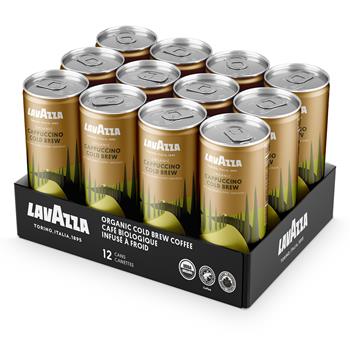 Lavazza Organic Cappuccino Cold Brew, 8 oz, 12 Cans/Case